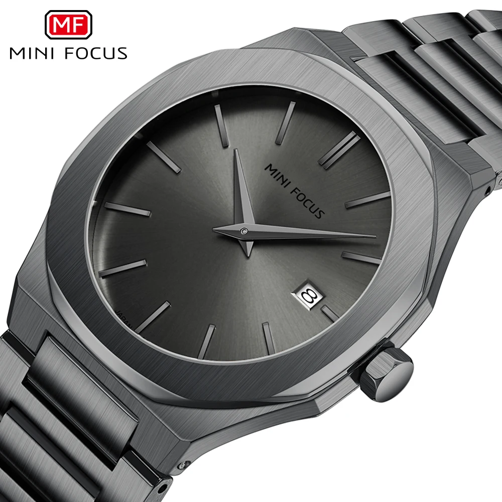 

MINI FOCUS 0620, простые модные кварцевые часы для мужчин, календарь, водостойкий стальной ремешок, деловые мужские наручные часы, reloj hombre