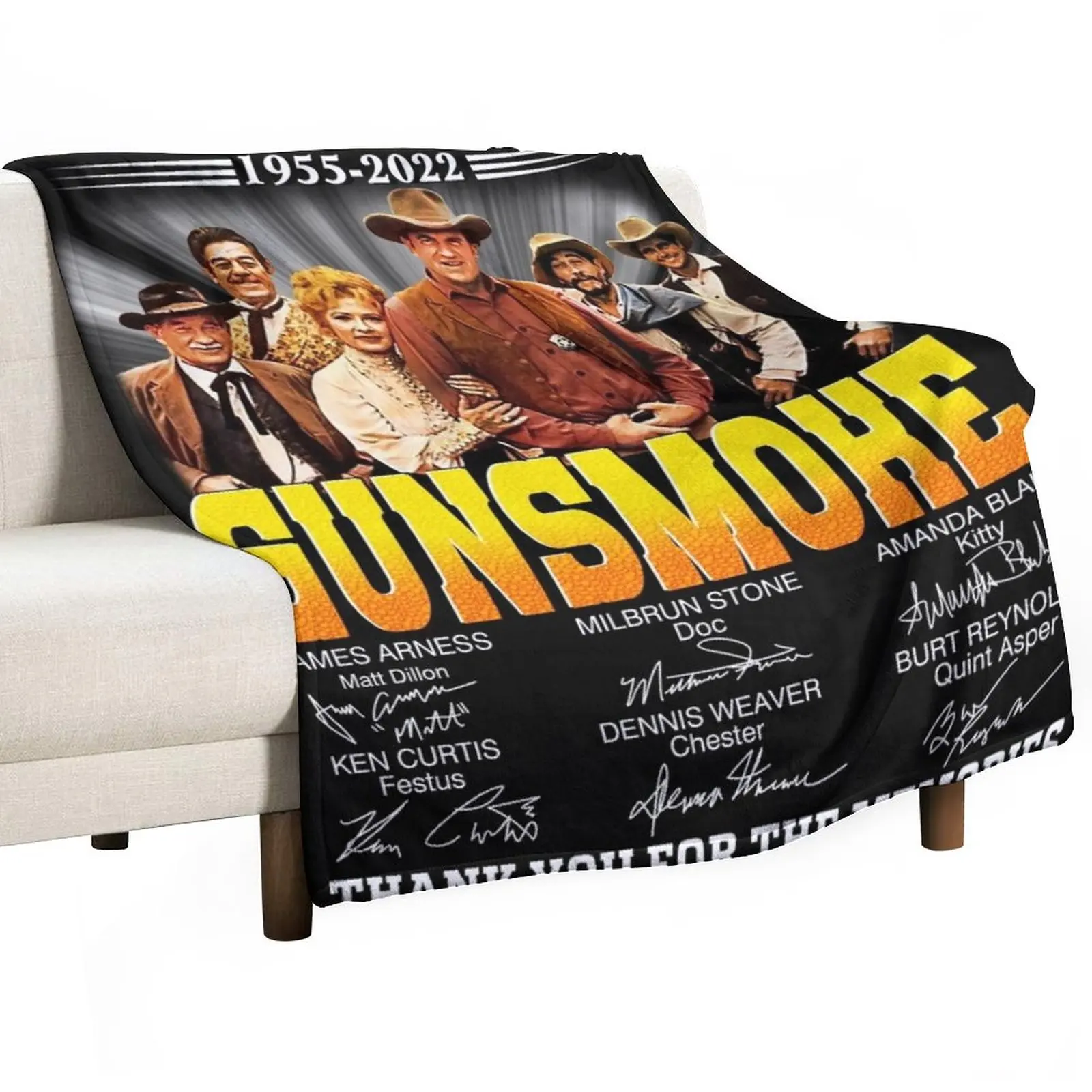 

67 years Gunsmoke Throw Blanket sofa bed Hairys warm for winter Blankets