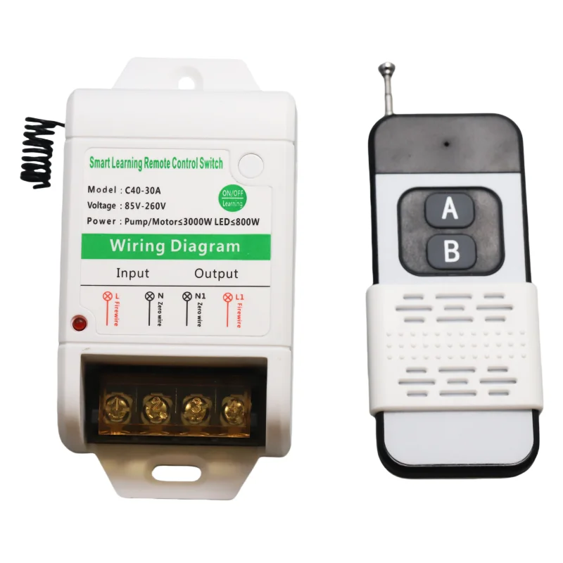 Interruptor de controle remoto sem fio 433mhz ac 85v 110v 220v receptor de relé rf para motor de garagem rf 433 mhz para interruptor de luz