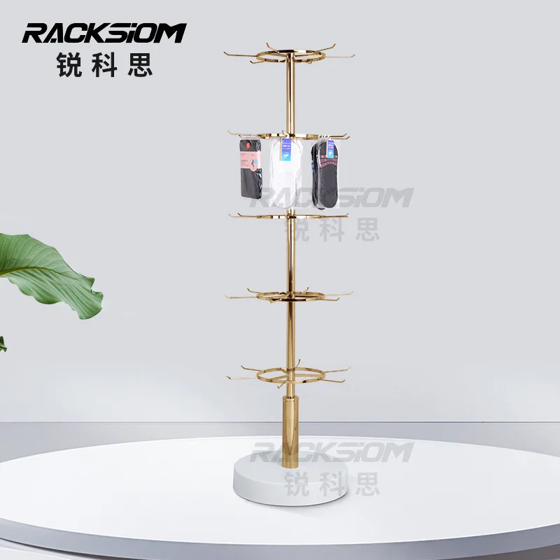 Stainless steel hat rack, universal coat , rotating silk scarf rack, sock display, clothing Nakajima display