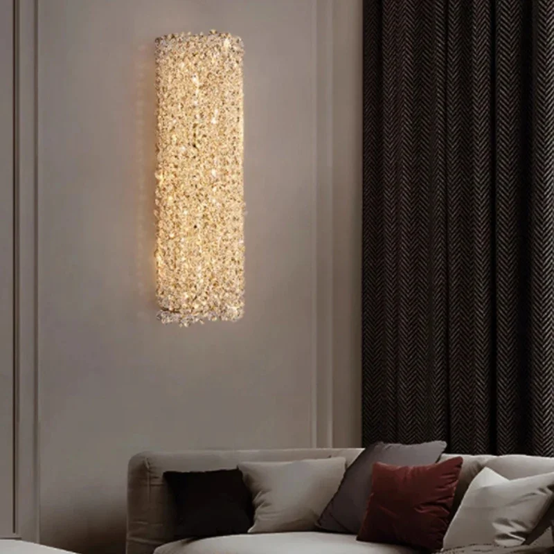 ما بعد الحداثة الفاخرة الكريستال الجدار مصباح غرفة المعيشة زخرفة خلفية الحديثة الحد الأدنى غرفة نوم رئيسية السرير إضاءة داخلية #5