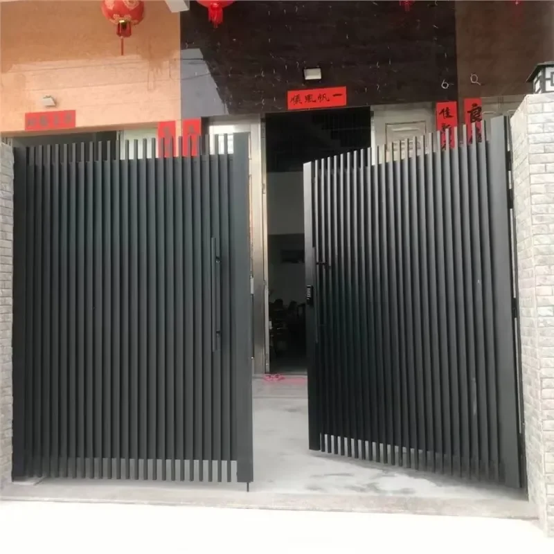 Artistic Metal Entry Door Wrought Iron Security Gate Custom Villa Fence Bronze Details Modern Design for Hotel Mall Hospital
