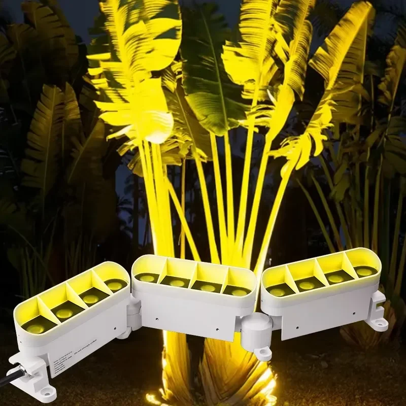 Novatech Global 25W White RGBW Linkable Foldable LED Spotlight IP66 Waterproof Outdoor Ring Light for Garden Tree Landscape