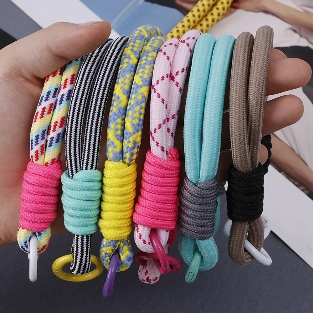 Mobile Phone Lanyard Nylon Braided Wrist Strap Short Phone Rope Portable Bag Key Chain Anti-loss Mobile Phone Chain with Clip