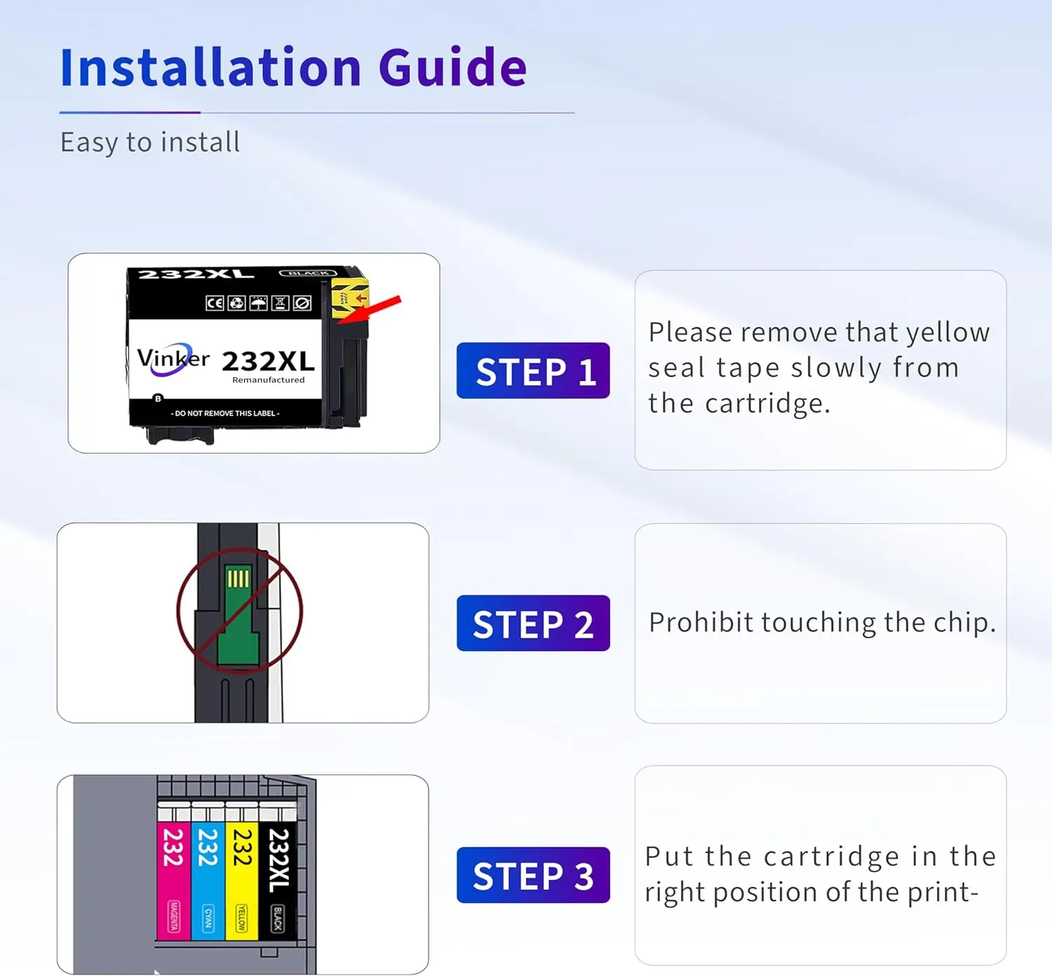 232XL Remanufactured for Epson 232 Ink Cartridges Epson 232XL T232 XL for Epson XP-4200 XP-4205 Epson Workforce WF-2930 WF-2950