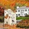 With God All Things Are Possible Fall Cross Garden Flag 12X18 Inch jjp