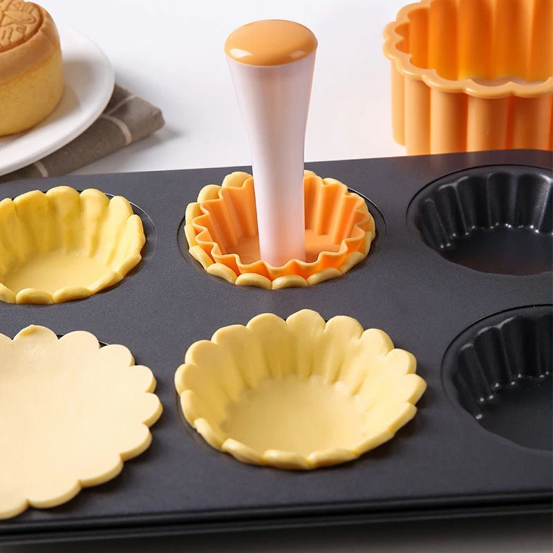 Tart Shells Mold Set Pastry Tamper Plastic Mini Tart Tamper Round Tartlet Tarts Shell Maker Baking Tools