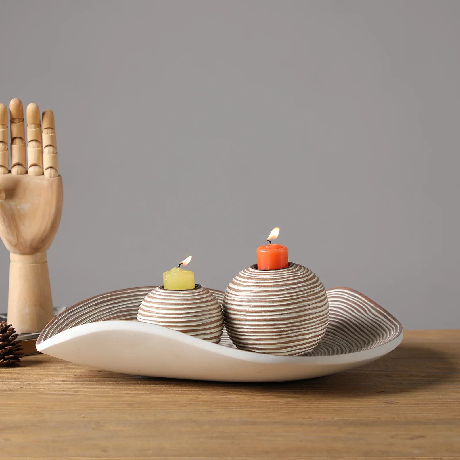 Nordic Resin Vase & Candle Holder Set 2