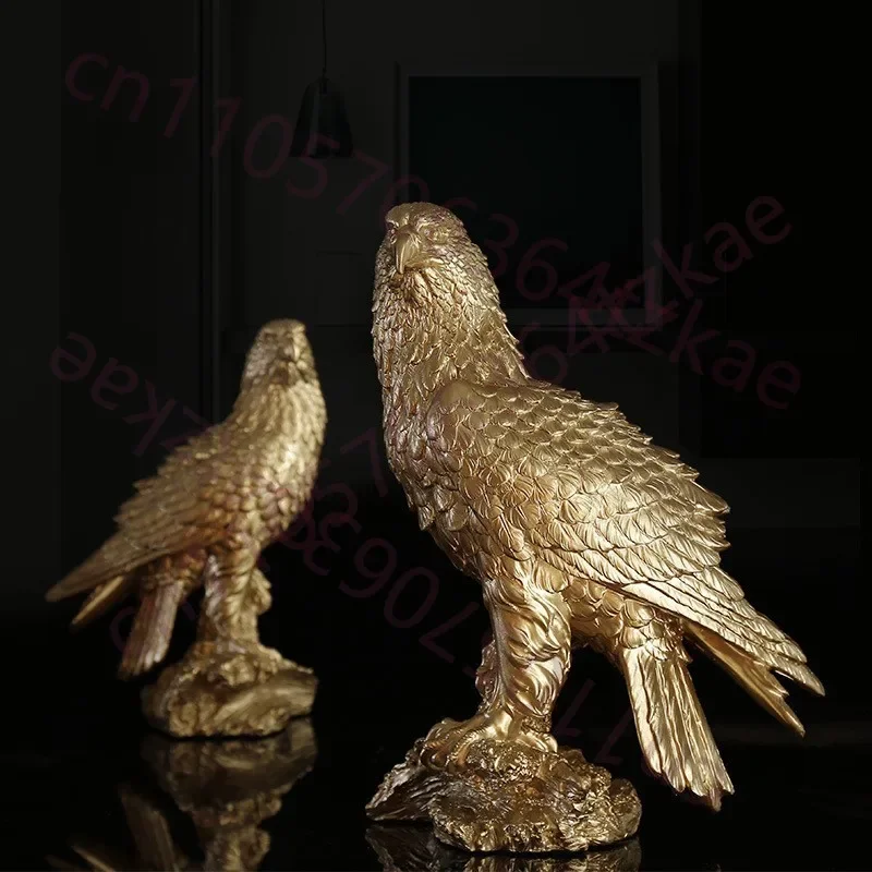ornements-decoratifs-en-resine-aigle-du-ciel-dore-pour-la-decoration-de-bureau