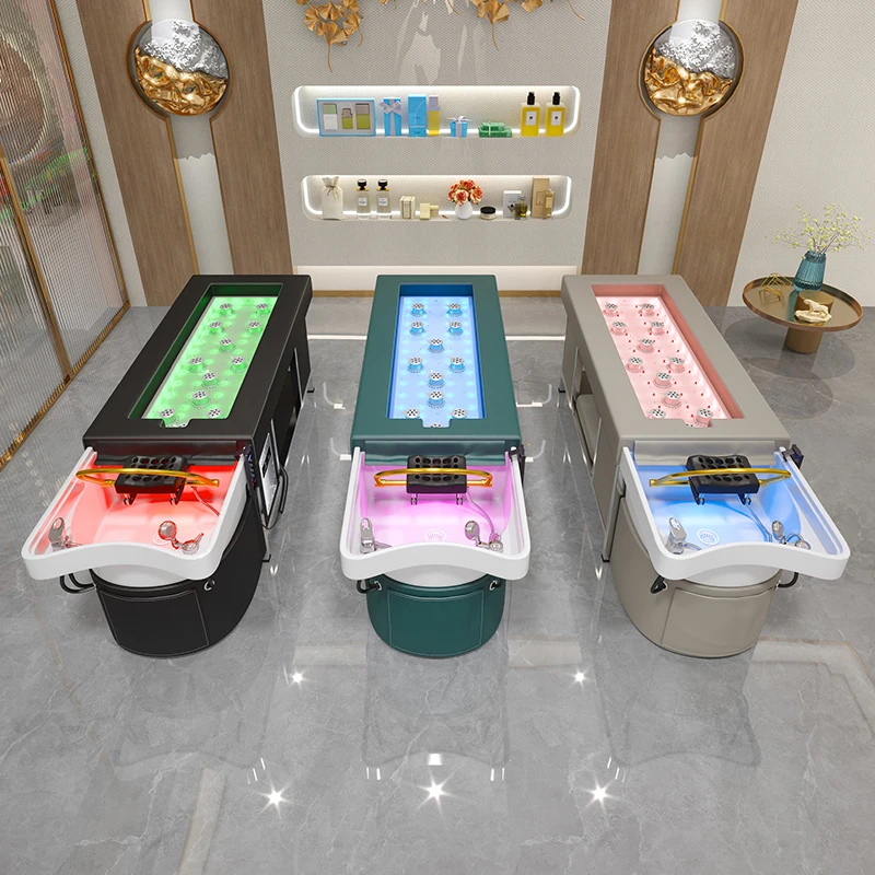 Smoke-free moxibustion head treatment bed Full body moxibustion beauty salon special Thai shampoo bed with water circulation