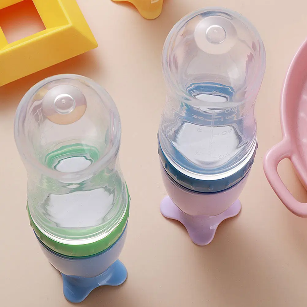 

3Pcs Rice Paste Spoon Bottle Baby Food Feeder for Infant Feeding Soft Silicone Squeeze Dispenser for Grains and Purees