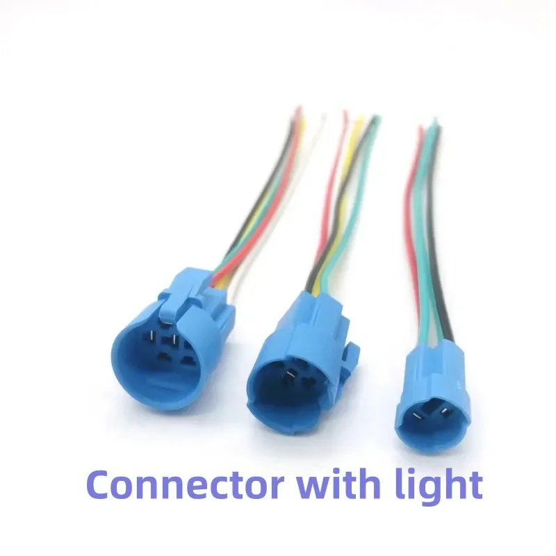 12mm16mm 19mm 22mm Metal Button Switch Connector Cable Socket, Terminal Insertion, 5-Wire with Light, 3-Wire Without Ligh