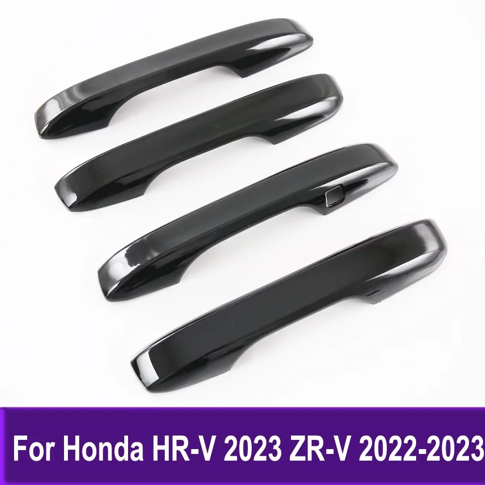 Black Side Door Handle Cover Trim Car Sticker Styling For Honda HRV HR-V 2023 ZRV ZR-V 2022-2023 Accessories