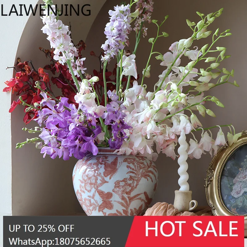 

ceramic vase ornament living room flower arrangement dining table retro large diameter flower device