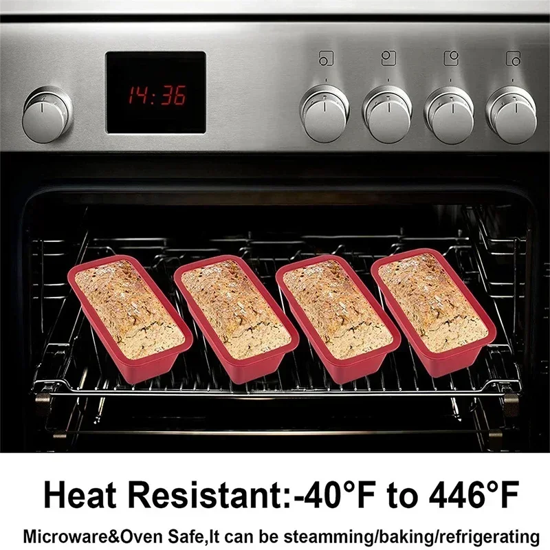 Silicone Baking Molds NonStick Rectangle Cake Pans Mini Loaf Pan Easy Release Bread Toast Mould Kitchen Accessories Pastry Tool