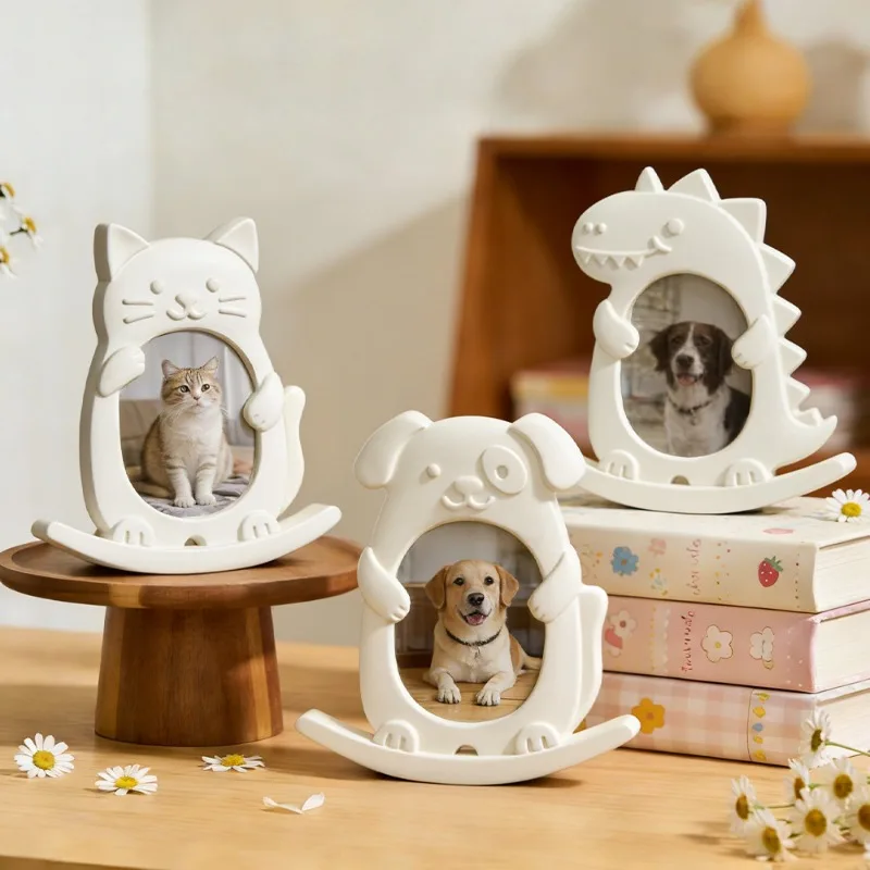 

Cartoon Animal Photo Frame Silicone Mold DIY Cat Dog Dinosaur Picture Frame Resin Mould For Home Decoration Desktop Ornament