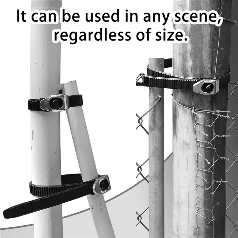 【AA86】8Pcs 20 Inch Heavy Duty Reusable Ratcheting Cable Ties With Stainless Steel Buckle, Adjustable Locking Straps