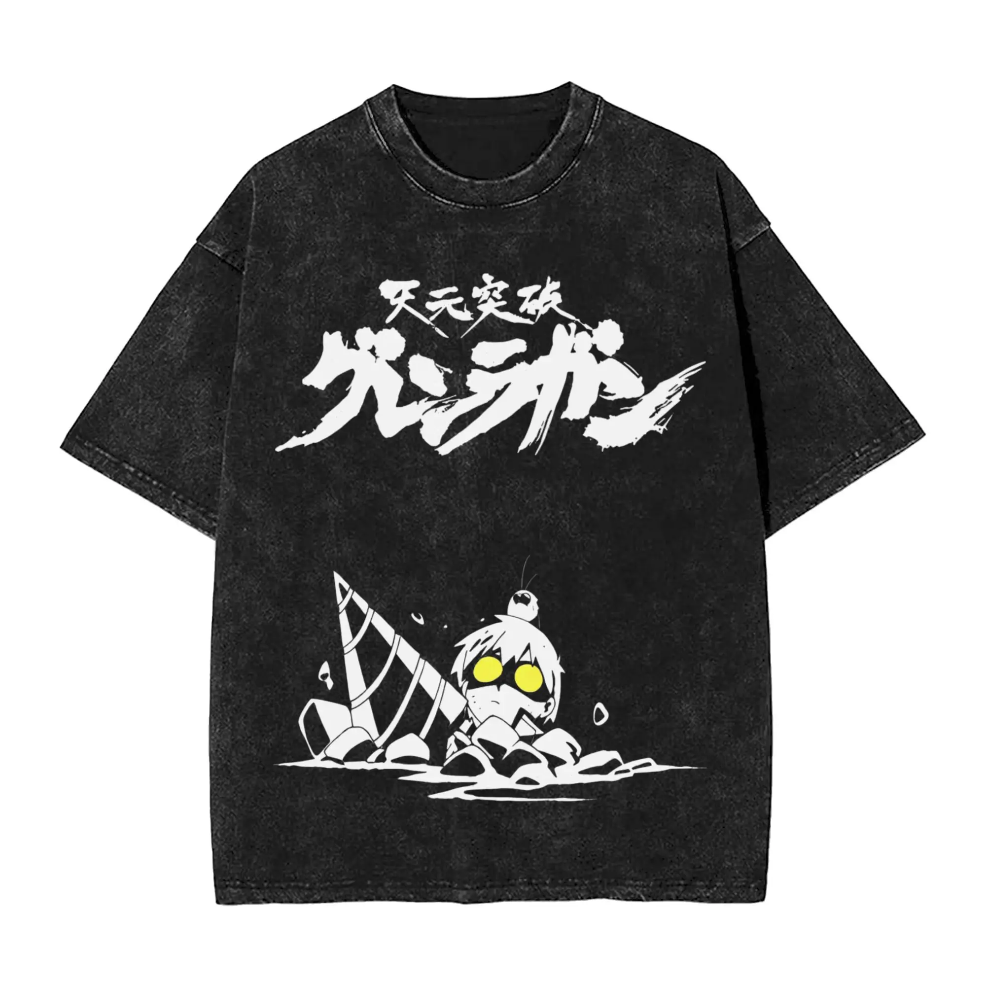 

Gurren Lagann T-Shirt for Men Yoko Fashion Pure Cotton Tee Shirt Round Neck Short Sleeve T Shirt Adult Tops