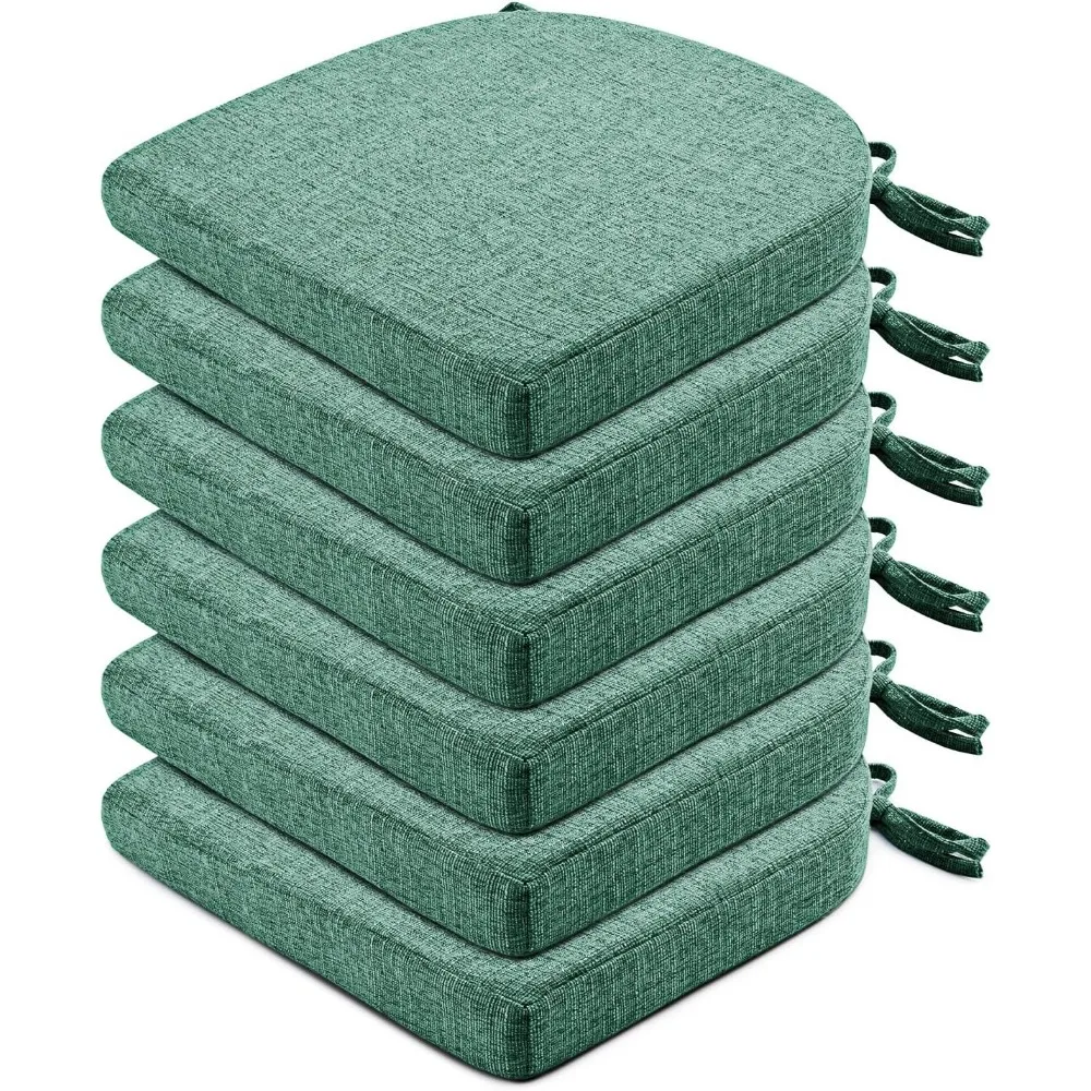 

Chair Cushions for Dining Chairs 6 Pack - Kitchen Chair Cushions with Ties and Non-Slip Backing - Dining Chair Pads 16"X16"X2"