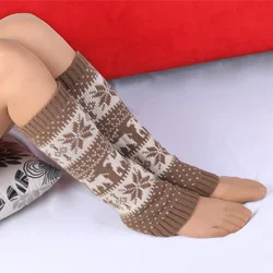 Boot Socks Womens Winter Leg Warmers Ankle Stretch Slouch Warm Thermal Ladies Wool Knitted Snowflake Female Gaiter Christmas