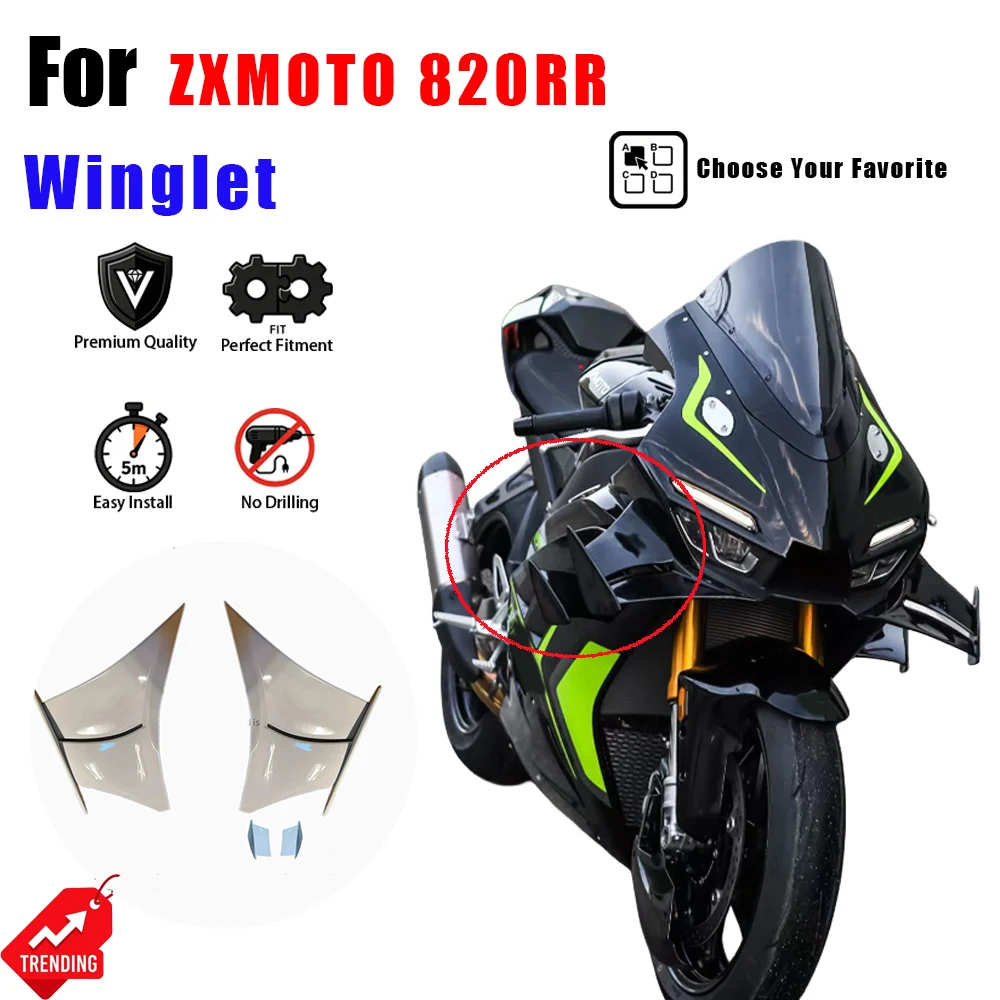 High Quality Durable For ZXMOTO 820RR Modified Winglet Racing Bigger Wider Side Air Deflector Motorcycle Modification Parts