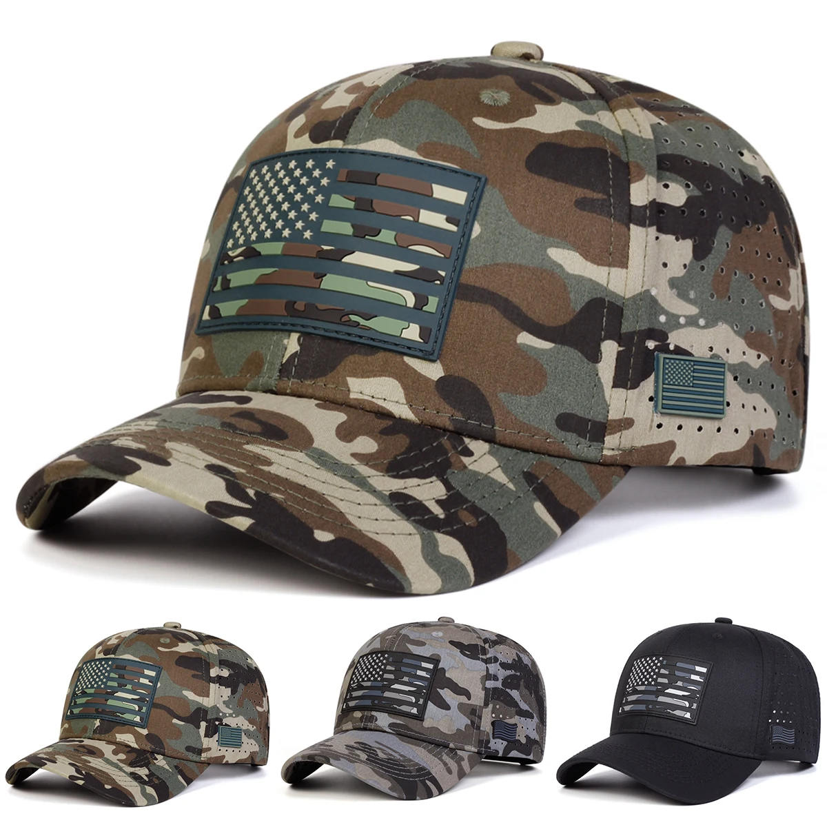 Unisex-Baseballkappen mit amerikanischer Flagge und Stickerei, für Frühling und Sommer, für den Außenbereich, verstellbare Freizeithüte, Sonnenschutzhut, Sportkappe – Detail 1