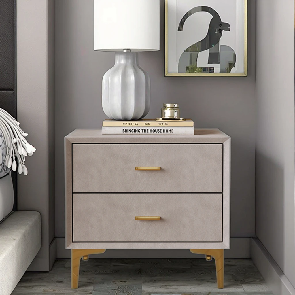 

Smart Simple Modern 2 Drawers Storage Nightstand Hotel Bed Side Table Furniture Home Bedroom Wooden Luxury Bedside Table