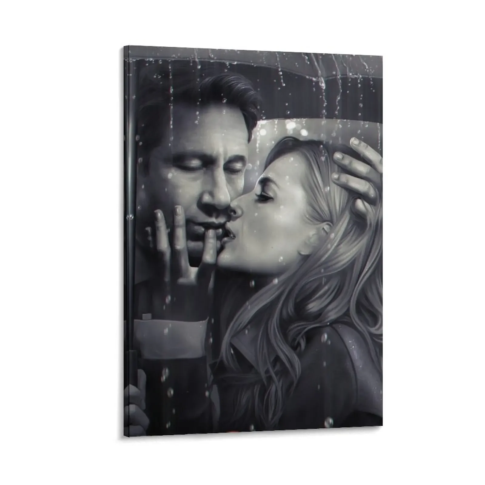 

Mulder & Scully: Kiss under the rain Canvas Painting home and decoration Wall decoration frame