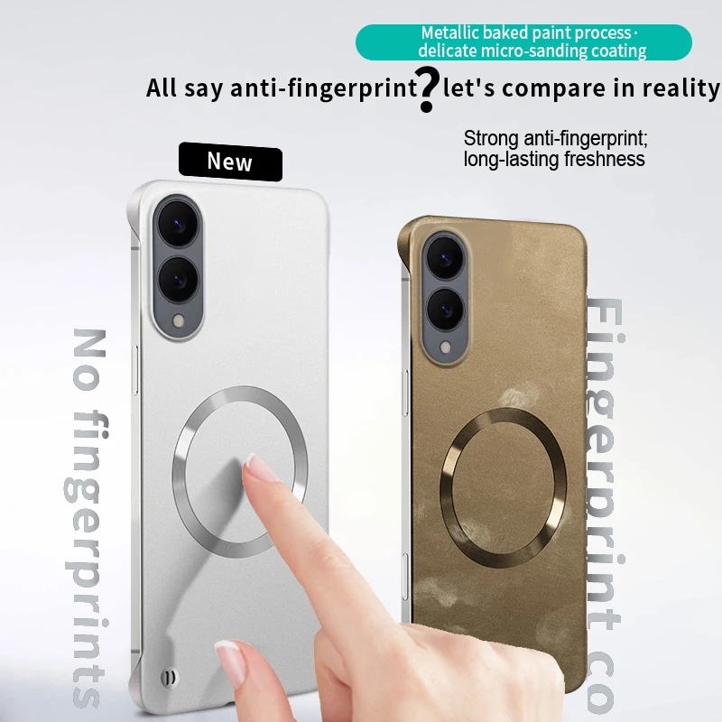 Für Samsung S25 Edge Ultradünne Matte Metallic-Lackierung für Magsafe Hülle für GalaxyS25edge Magnetische Kabellose Ladung Harte PC-Abdeckung – Detail 5