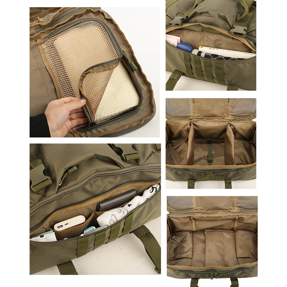 Outdoor Traveling Bag Large Capacity Camping Backpack Waterproof Duffel Bag 56-75L Outdoor Activities Sports Hiking Storage Bag