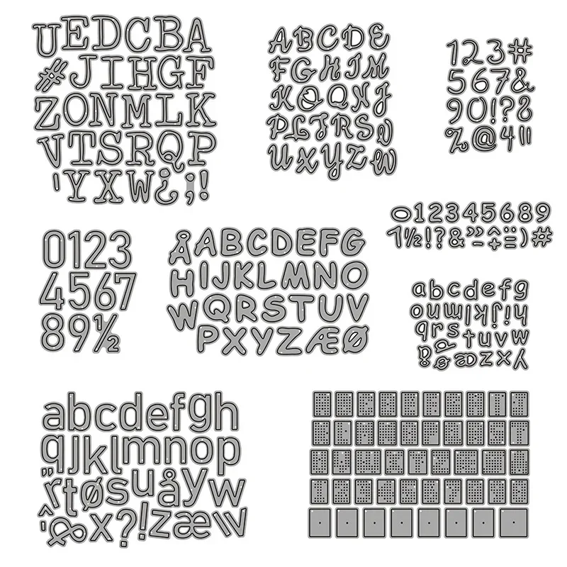 Number Alphabet Stamps Die Scrapbooking Shake Metal Cutting Dies New 2024 Die Cut Craft Stencil Embossing Background Card Making