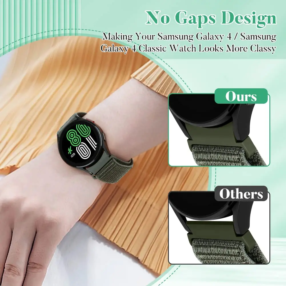 Keine Lücken Nylon Loop Band für Samsung Galaxy Uhr FE-7 5-Pro 44mm 40mm Sport gürtel 20mm Armband Galaxie 4-6 klassische 43/47mm Armband