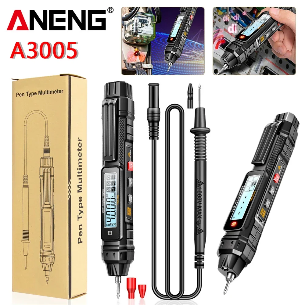 ANENG A3005 Digital Multimeter Pen Type 4000 Counts Professional Meter Non-Contact Auto AC/DC Voltage Ohm Diode Tester Tool