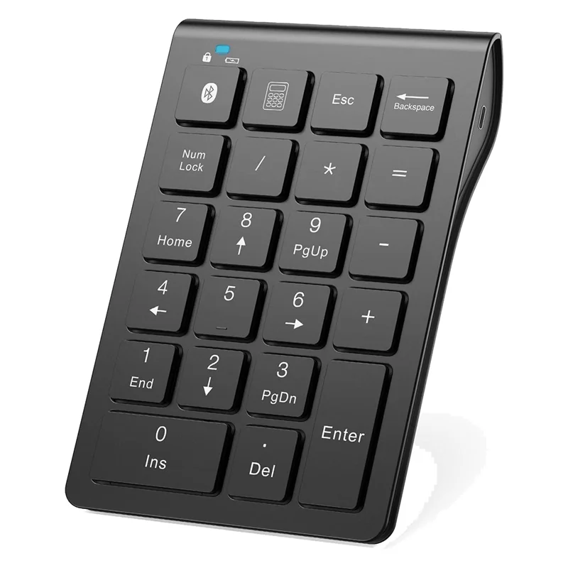 Wireless Bluetooth Number Keypad, 22-Keys Portable Slim Numeric Pad for Laptop Computer, PC, Desktop, Notebook