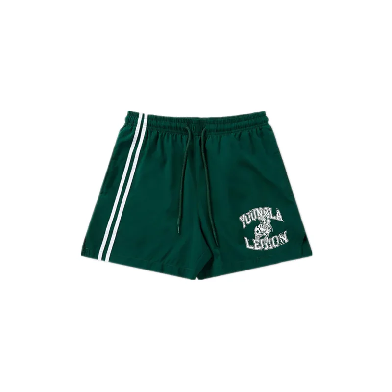 Celana pendek lari, kebugaran dan latihan pria musim panas Amerika baru, celana kasual olahraga otot, dan gym