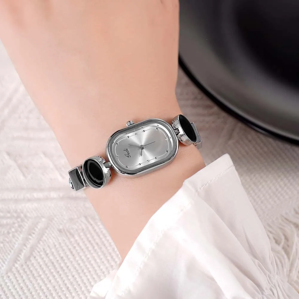 

Женские кварцевые часы GEDI Изысканные овальные минималистичные часы-браслет с уникальным женским кварцевым часам нестандартного и художественного дизайна