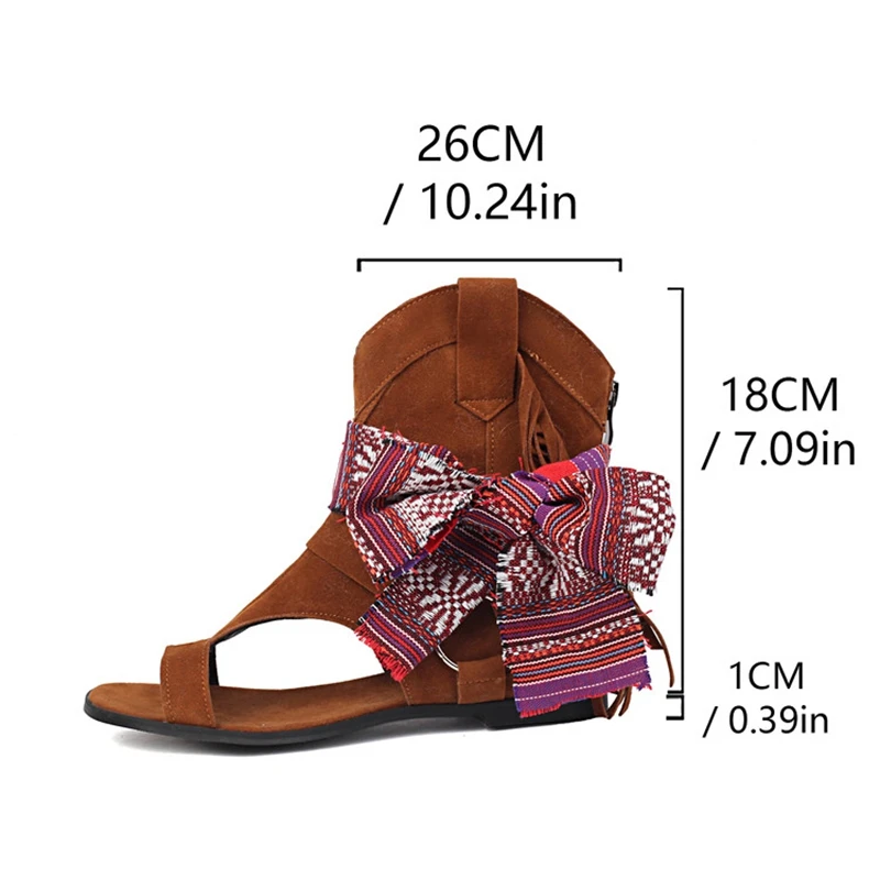 SIMLOVEYO femmes sandales troupeau été mi-mollet bottes bout ouvert glands talon plat grande taille 46 48 50 marron noir fermeture éclair