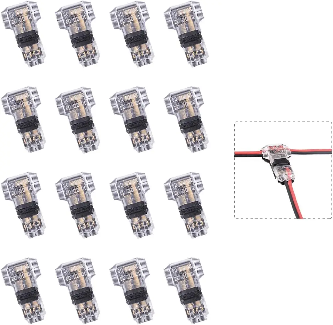 

10/20pcs Wire Connector Low Voltage T Tap Wire Connector 2 Pin 2 Way Automotive Universal Compact Splice Connectors for Wiring