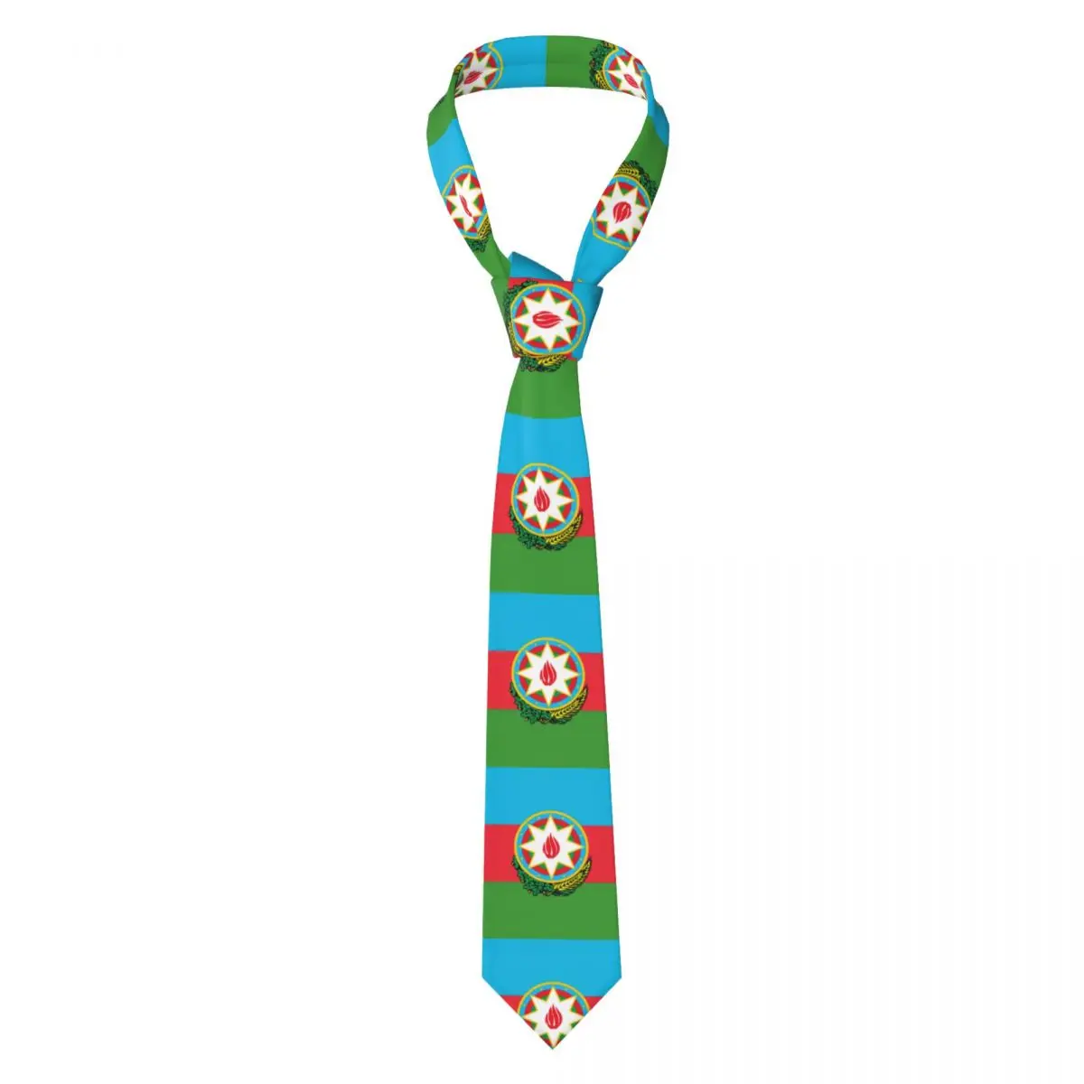 Mens Tie Classic Neckties Flag Of Azerbaijan Narrow Collar Slim Casual Tie Accessories Gift