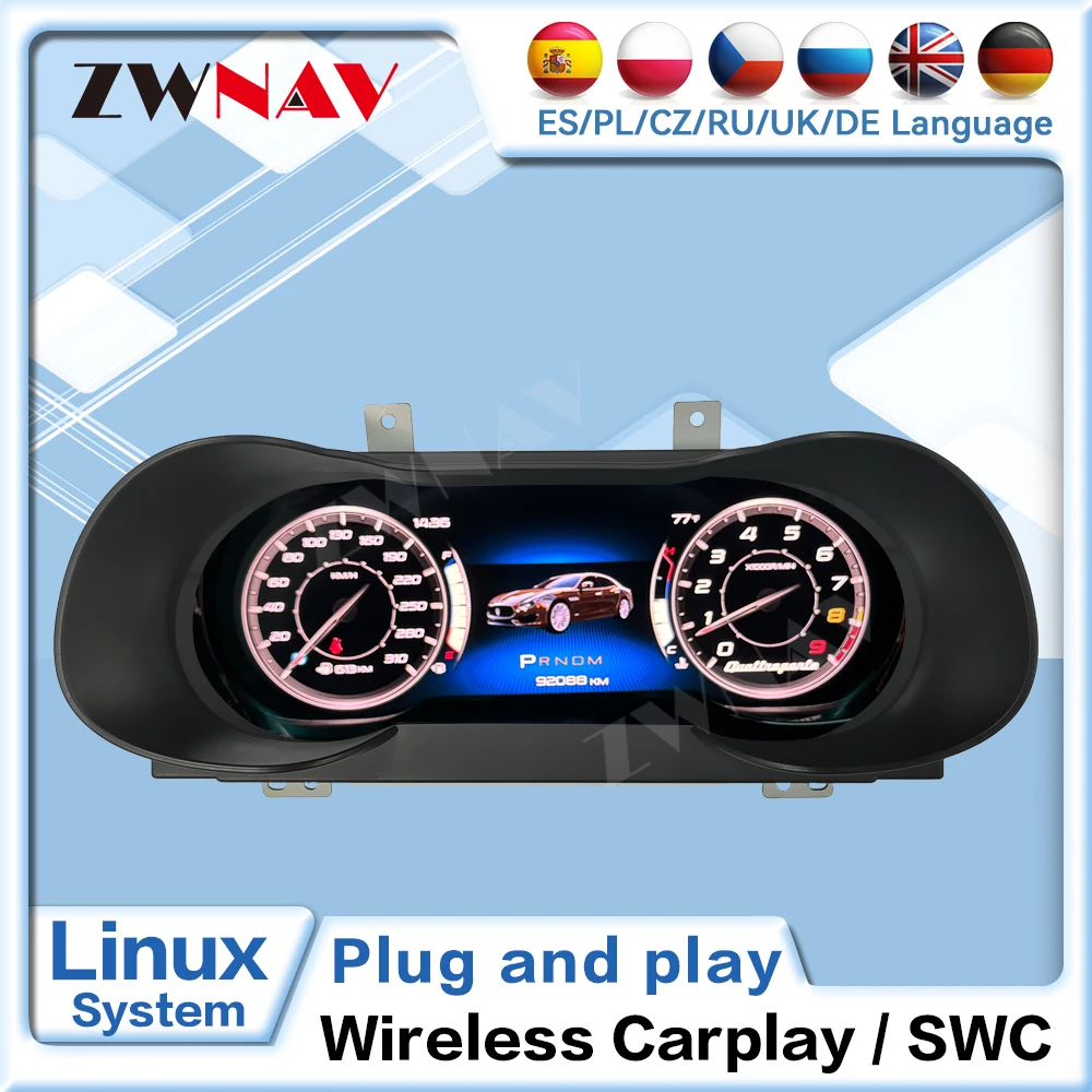 

Цифровая приборная панель для Maserati Quattropore 2014-2022, вариант виртуальной приборной панели, кабина, спидометр, Plug-play