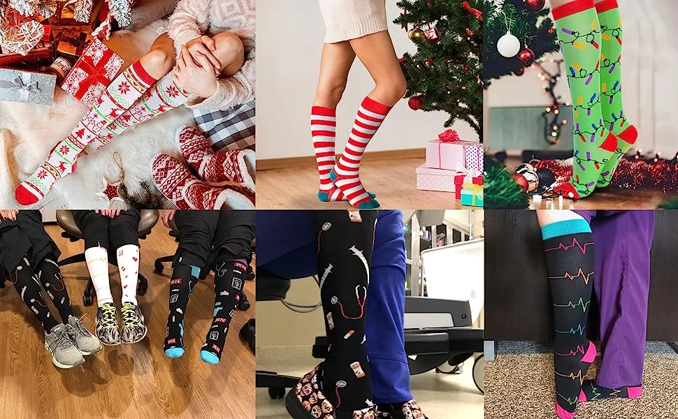 1 Paar Kompressionssocken mit Reißverschluss, Fettverbrennung, Radsocken, Laufen, schlanke Dornröschenbeine, Krampfadern-Präventionssocken für Herren – Detail 6