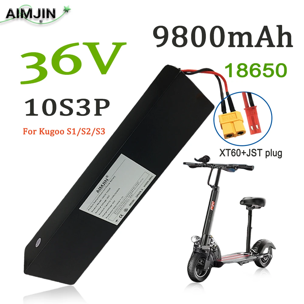 

For Kugoo S1, S2, S3 Scooters 36V 10S3P 9000mAh 18650 Rechargeable Li-ion Battery pack 500W,Built-in BMS with charger