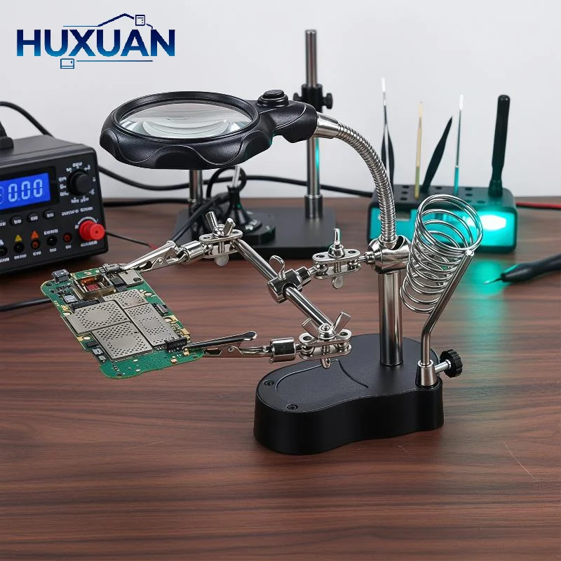 

Repair Auxiliary Clamp Light, Clamp-on Soldering Magnifying Glass, With Auxiliary Soldering Iron Stand For Precision Electronics