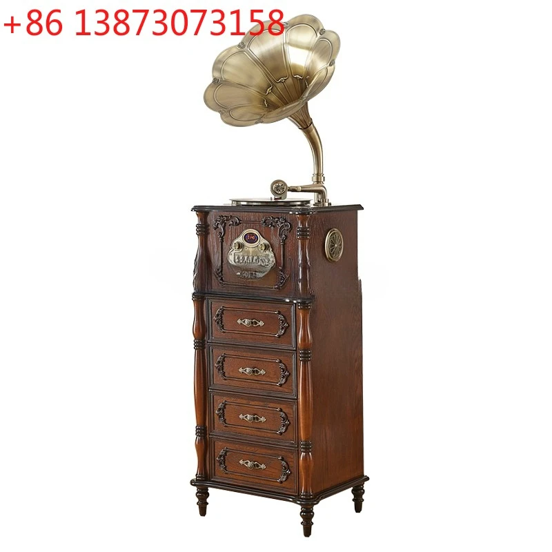DHY retro living room solid wood antique dynamic magnetic classical vinyl record player