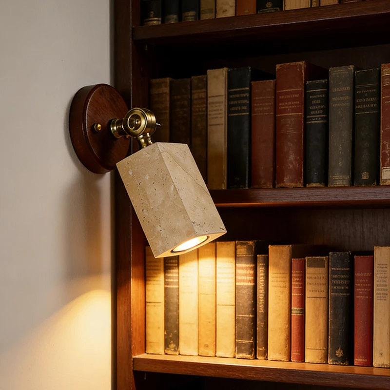 

Современный настенный светильник из натурального камня со светодиодами, поворотный, прямоугольный, цилиндрический, для спальни, кабинета, для чтения