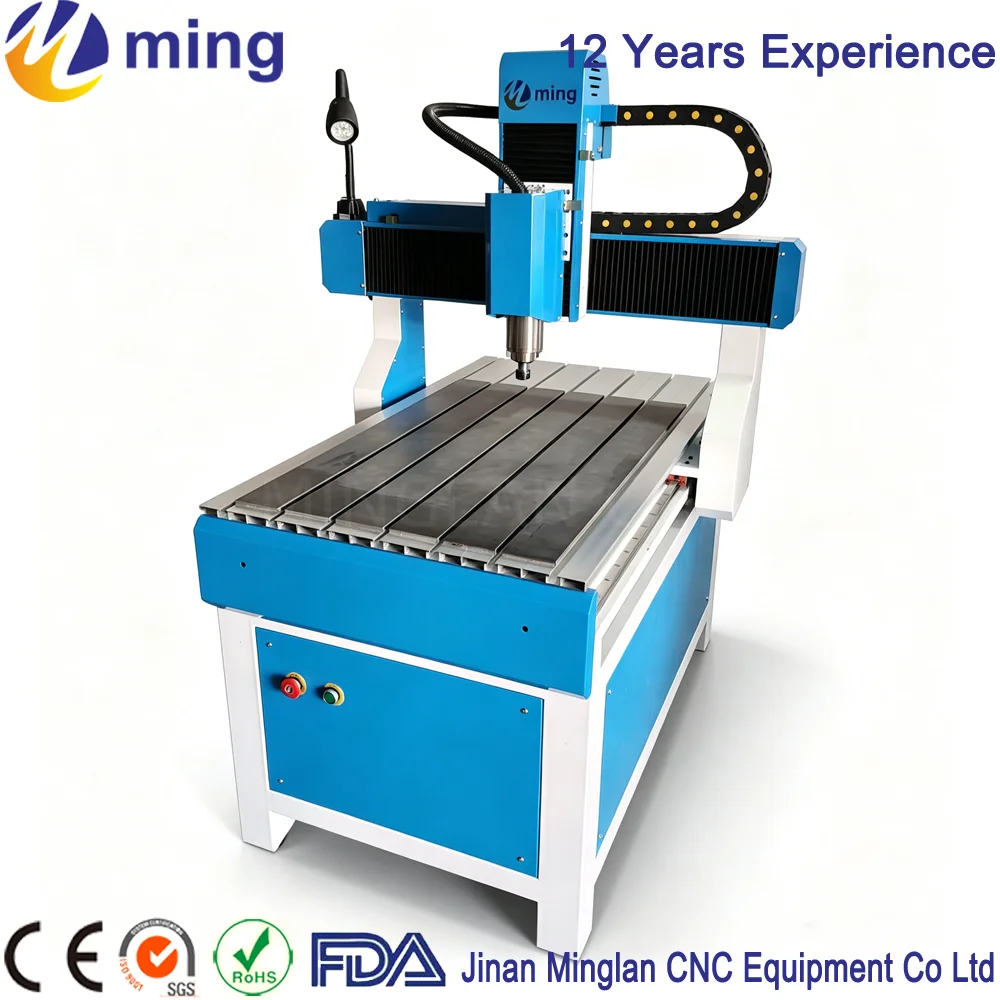 Wood cutting machine/ mini size cnc router/ 6090 wood cutter with 200mm feeding heights