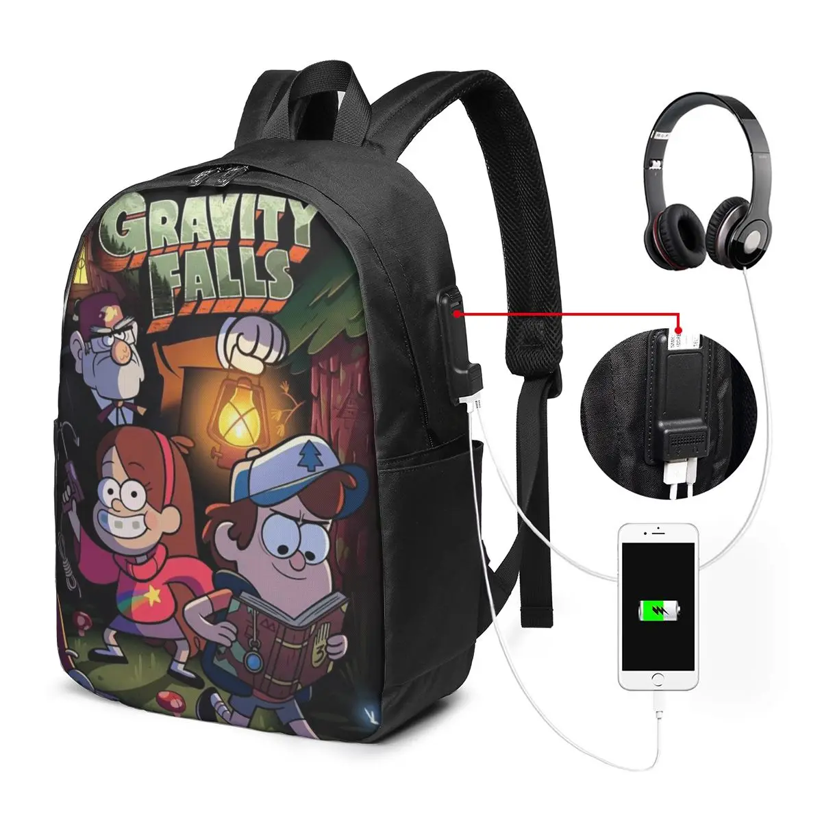 Gravitys Falls Backpack Travel Notebook Bag Computer College Student School Bag Laptop Shoulder Bags for Men Women