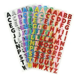 3pcs Mix Color A-Z English Letters Alphabet Self Adhesive Scrapbook Stickers DIY Craft Glitter Crystals Alphabet Letter Stickers