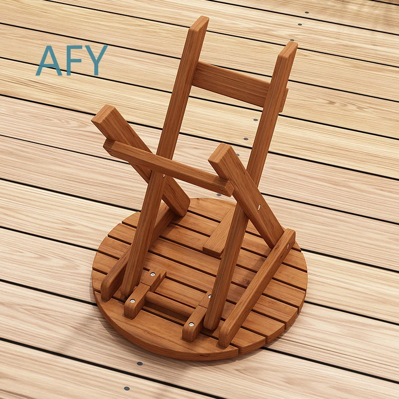 Foldable Solid Wood Table for Outdoor Patio Balcony Living Room Indoor Use One-Second Setup Tea Tray All-Weather Desk Luxury