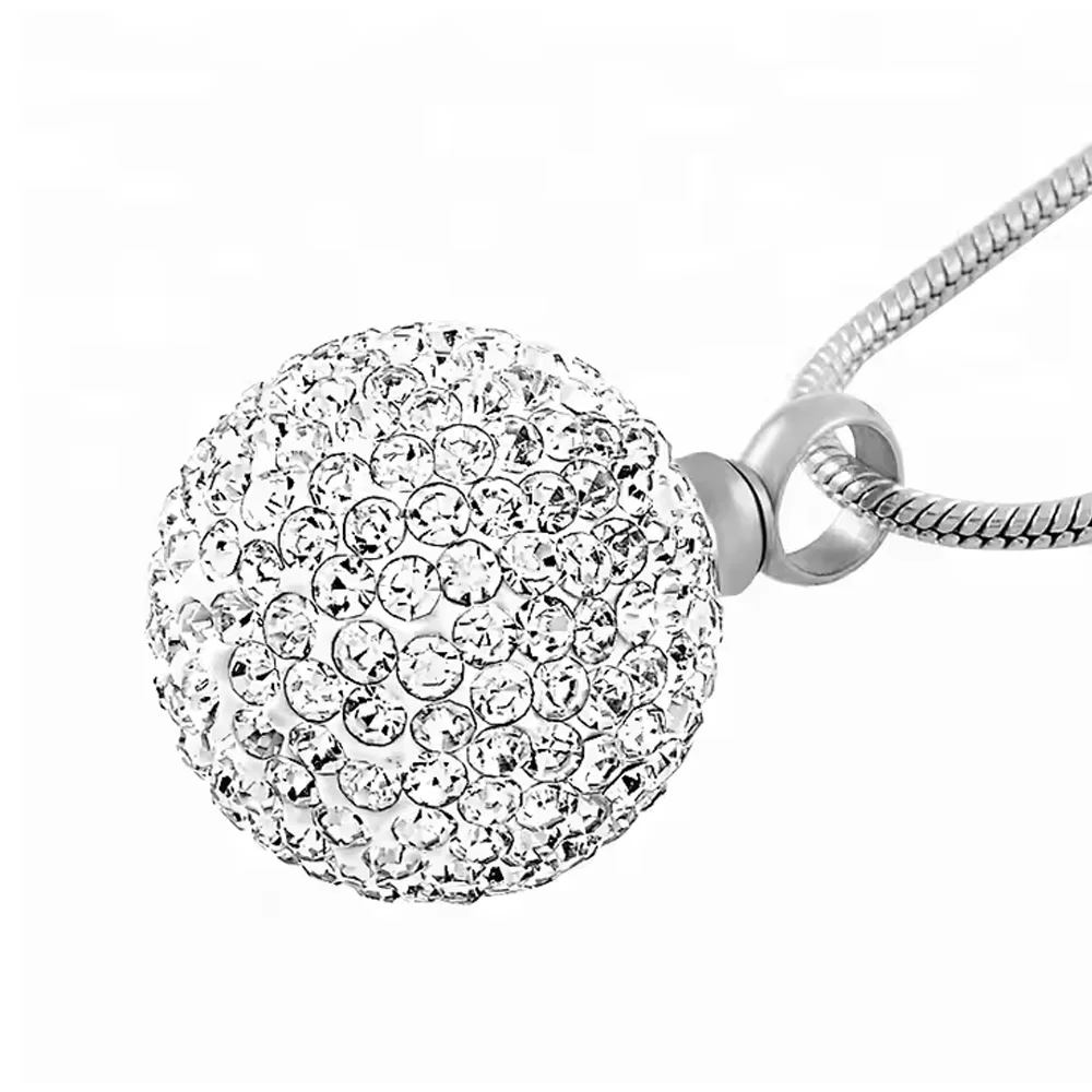 كريستال الكرة جرة قلادة للرماد الفولاذ المقاوم للصدأ كريستال تذكار مجوهرات الحرق التذكارية للرماد قلادة المنجد #6